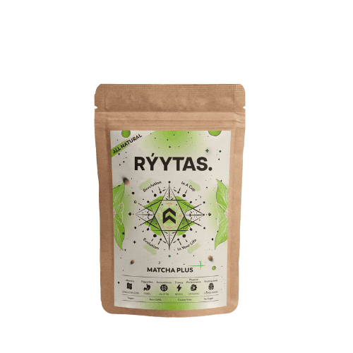 RÝYTAS. Matcha Plus – funkcinė grybų arbata energijai ir fokusui